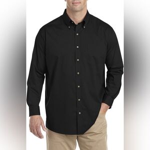 HARBOR BAY by DXL Men's Big and Tall Easy-Care Solid Sport Shirt EUC